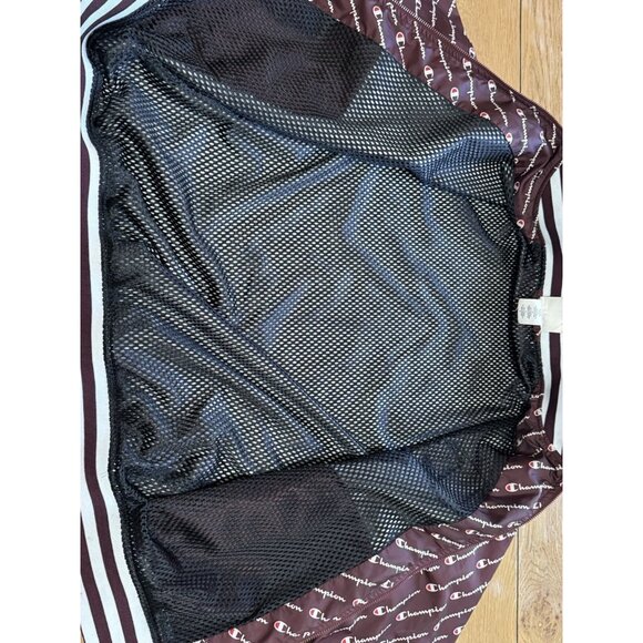 Champion Life All‎ Over Print Maroon Satin Baseball Jacket Mens Sz Medium Preppy - Picture 16 of 16